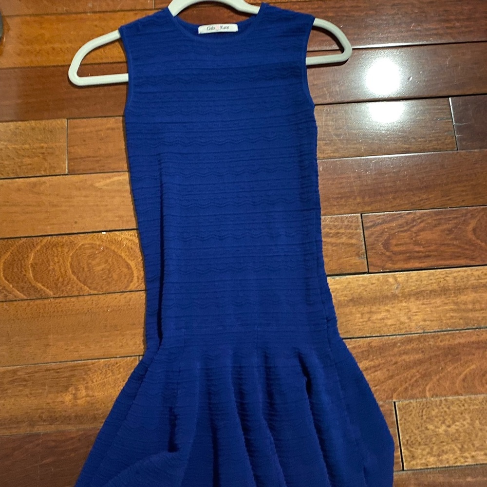 Blue Mini Ruffle Dress